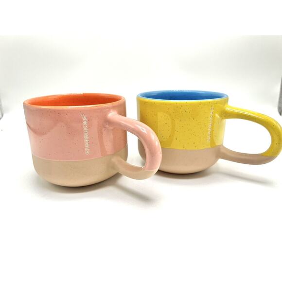Starbucks Other - Set‎ Of 2 Starbucks Terra Cotta Two Tone Long Handle 12oz Mugs